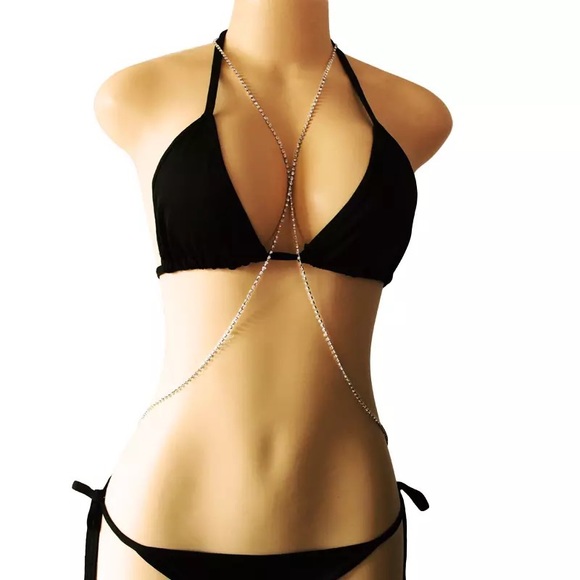 Sexy Crystal Crossover Body Harness Necklace - Picture 4 of 16